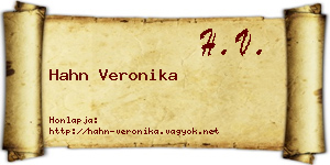 Hahn Veronika névjegykártya